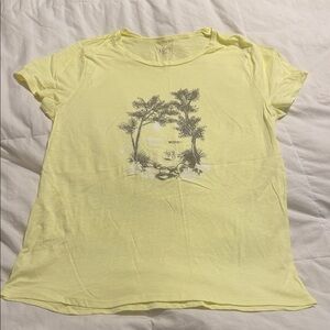 LOFT - Light Yellow Scenic Print Short Sleeve Tee - Large